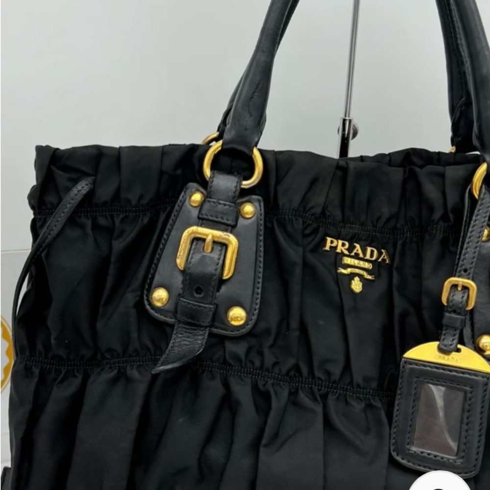 Prada Gaufre Leather Shopping Tote Bag Nylon - Picture 4 of 14